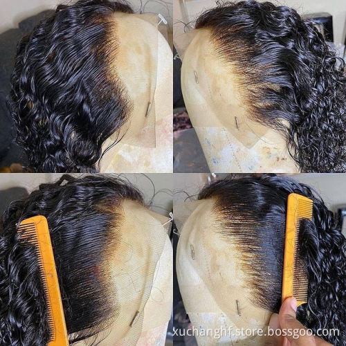 150%180% Density Kinky Curly HD Full Lace Human Hair Wigs For Black Women Brazilian Virgin Hair Transparent Lace Front Wig